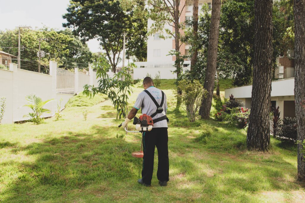 serviço de zeladoria em área verde de condomínio