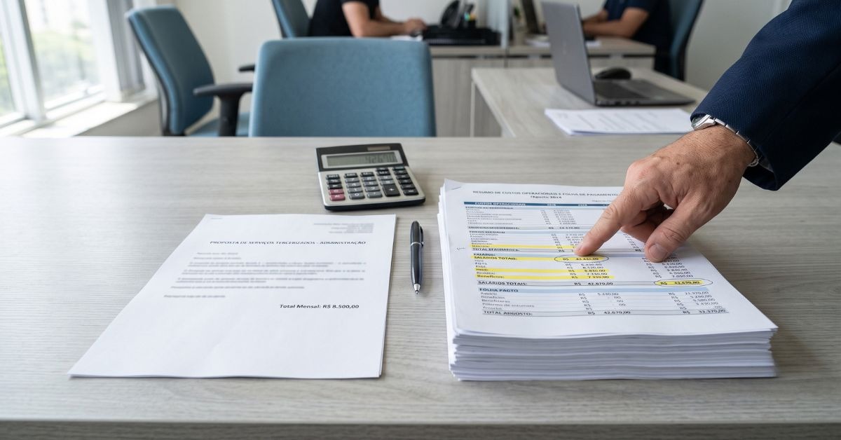 comparação de custos entre equipe própria e terceirizada para condomínios em BH